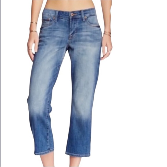 Lucky Brand Jeans Easy Rider Cropped Women Sz 8 Distressed Jeans - Picture 1 of 8